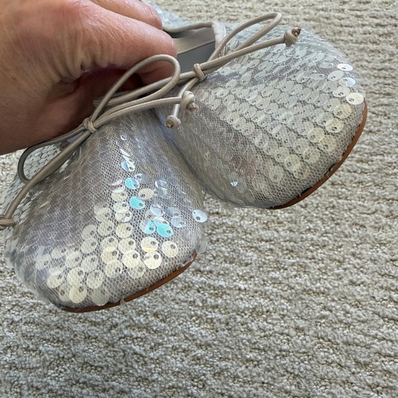 NEW ZARA Women Silver Sequin BALLERINA Ballet Flats Bow SLIP ON WOMEN 8 - Picture 10 of 10